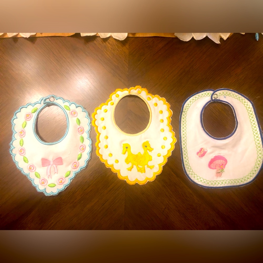 Hand made Baby Bibs of 3.
